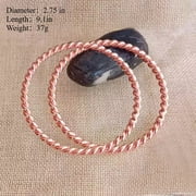 Wollet Pure Copper Tensor Ring Bracelet Bangle Set 2, Solid Copper Bracelets for Men and Women, Handmade Copper Jewelry