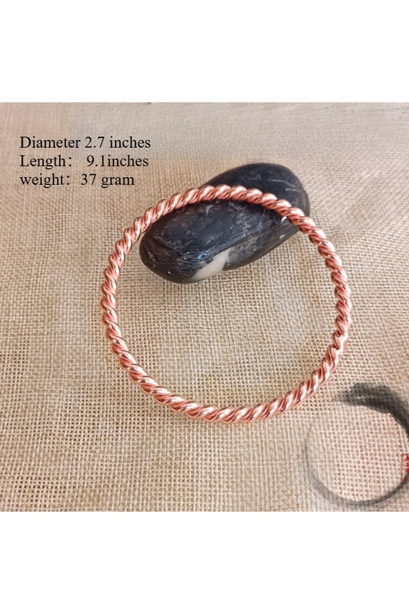Pure Copper Tensor Ring Bracelet Bangle, Width 0.2 inches