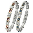 thumbnail image 1 of Wollet Red Blue Crystal Stainless Steel Magnetic Bracelets for Women, Set of 2, 7.8 inches, Christmas Jewelry Valentine‘s Day Gifts, 1 of 7