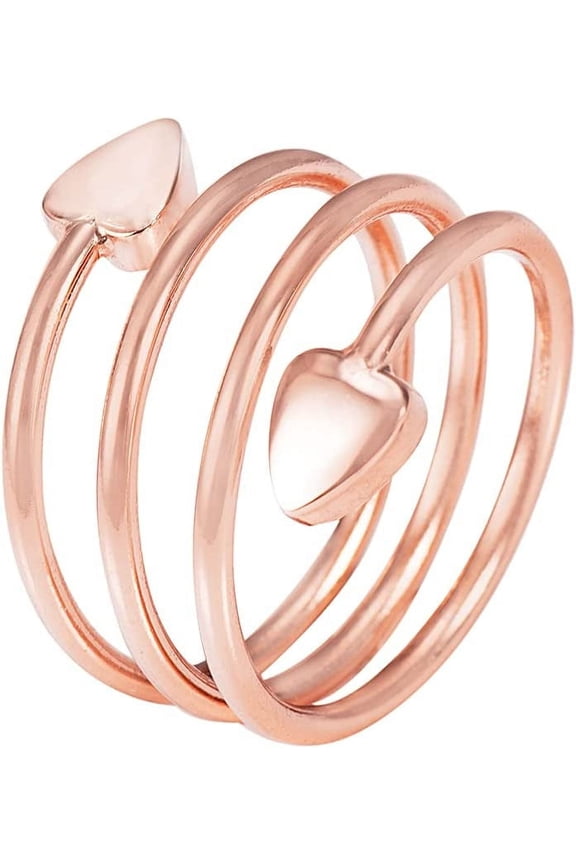 Rose Gold Magnetic Copper Ring for Women-Heart Shape Design -Solid Pure Copper Fingers Ring