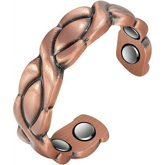 Wollet Rose Gold Magnetic Titanium Bracelet&Anklet for Women, Titanium Jewelry Set Gift for Mom Daught Wife