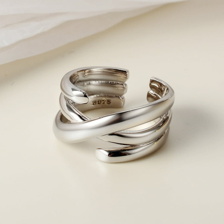 Wollet S925 Sterling Silver Ring, Multi-layer Winding Ring, Index