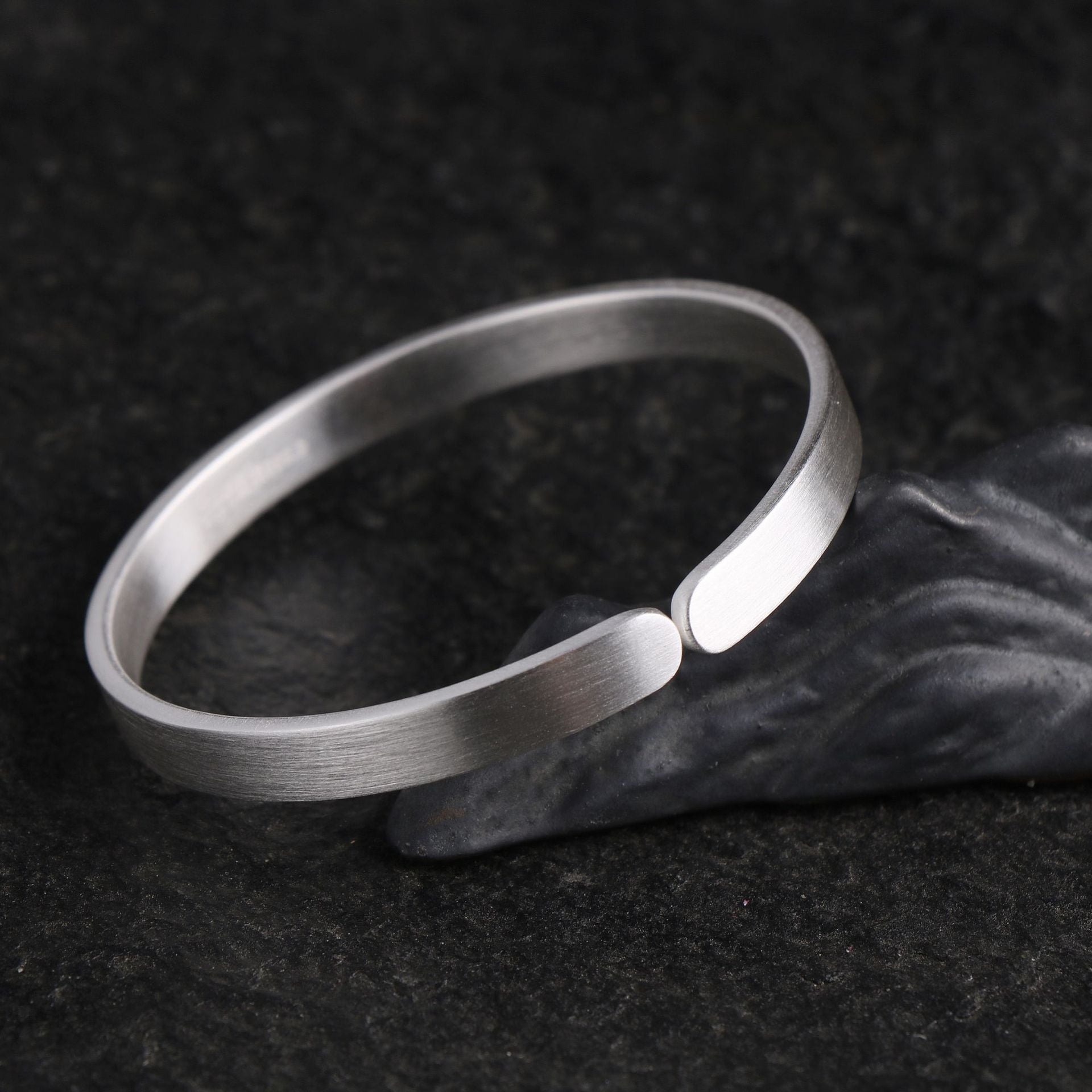 Wollet S999 Silver Bangle Bracelet Silver Jewelry Simple