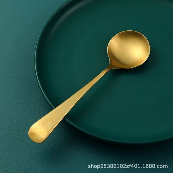 Wollet Solid Brass Spoon, Edible Grade Gold Rice Spoon, Soup Spoon