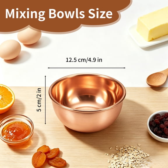 Wollet Solid Small Pure Copper Bowl - Dipping Bowl - Rice Bowl - Serving Bowl - Decorative Bowl- Diameter: 12.5cm(5'')
