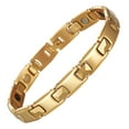 thumbnail image 1 of Wollet Magnetic Stainless Steel Bracelet for Men,Birthday Gifts for Boyfriend, Gold, 1 of 9