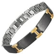 thumbnail image 1 of Wollet Magnetic Stainless Steel Magnetic bracelet for men, Gold black shell, Silver Interior, 1 of 7