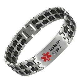 8.5 in Interchangeable medical alert bracelets for men women rose gold diabete on insulinbracelet Walmart