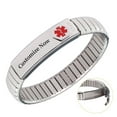 thumbnail image 1 of Wollet Stainless Steel Medical Alert Bracelet for WoMen, 7 Inch, Silver, Engraved Customize Now, 1 of 7
