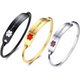 Wollet Stainless Steel Medical Alert ID Bangle Bracelet, Set of 3