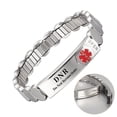 thumbnail image 1 of Wollet Stainless Steel Medical Alert ID Bracelets for  Men WoMen, Engraved DNR Do Not Resuscitate, 1 of 5