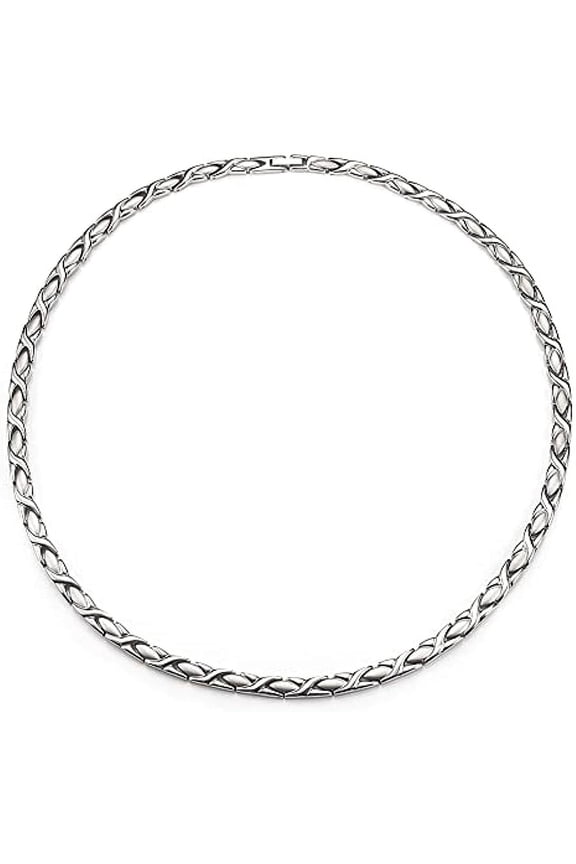 Titanium Magnetic Necklaces for Women Men, Length 21 inches, Width: 0.19'', Health Jewelry Gift for Christmas, New Years.