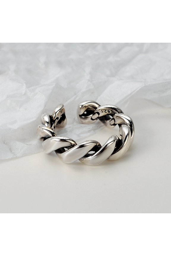 Wollet Vintage 925 Sterling Silver Ring 7g, Twist Ring, Open Cuff Ring