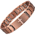 thumbnail image 1 of Wollet Cross  Copper Magnetic Bracelets for Men, Christian Copper Jewelry Gift for Dad, Husband, 1 of 9