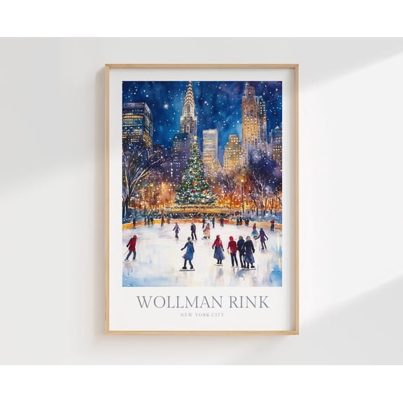 Wollman Rink Home Decor New York Tree Wall Art Vintage Poster Poster, Unframed Size 8x12