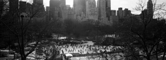 Wollman Rink Ice Skating Central Park NYC New York City New York State USA Canvas Art - Panoramic Images (36 x 13)