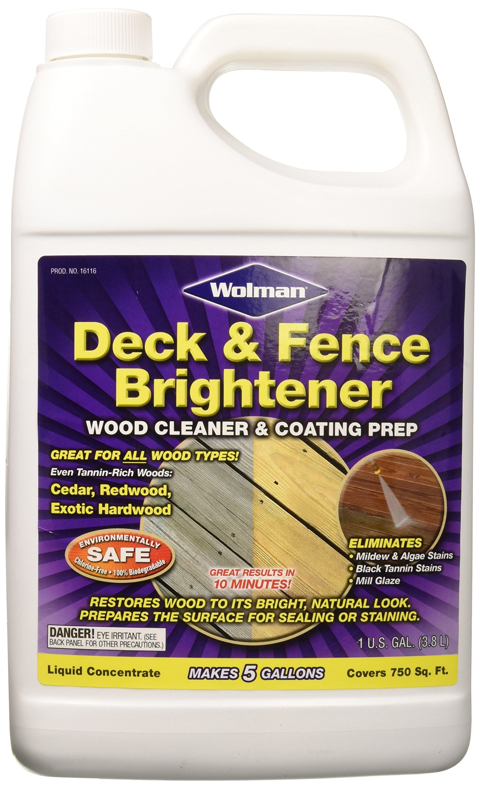 Wolman Deck and Fence Brightener - Wood Brightener for Deck - 128 fl oz ...