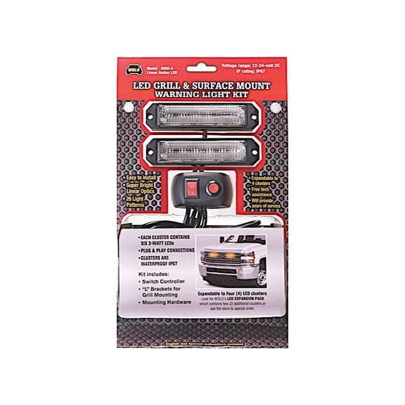 LED GRILL & SURFACE MOUNT WARNING LIGHT AMBER