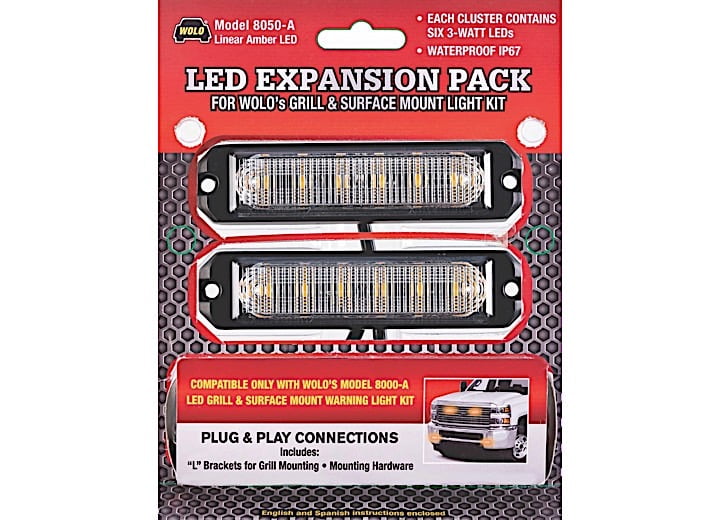 LED GRILL & SURFACE MOUNT EXPANSION PACK AMBER