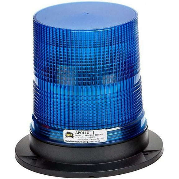 Wolo LED Warning Light,Blue,12/100VDC 3065P-B