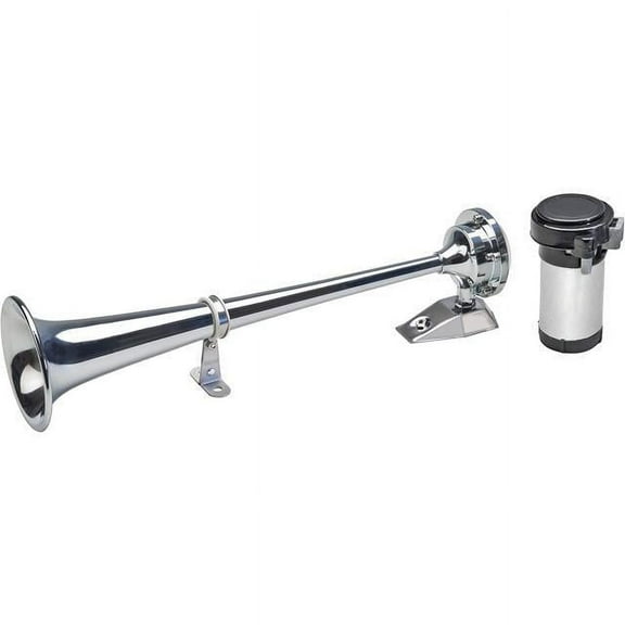 Wolo Manufacturing 145 Sea Alert Chrome Plated Trumpet Horn - 12 Volt, High Tone