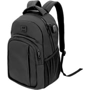 Wolt | Black Travel Laptop Backpack with USB Charger Port,Fits 17" Laptops