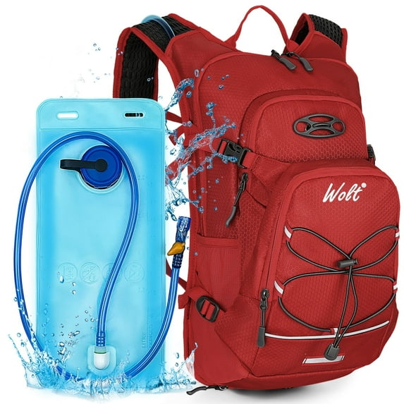 Wolt | Hiking Hydration Backpack with 2L Hydration Bladder Hiking Cycling Climbing for Unisex(Red)