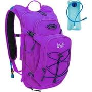 Wolt Hydration Backpack with 2L TPU Water Bladder Hiking Cycling Climbing for Unisex(Purple)