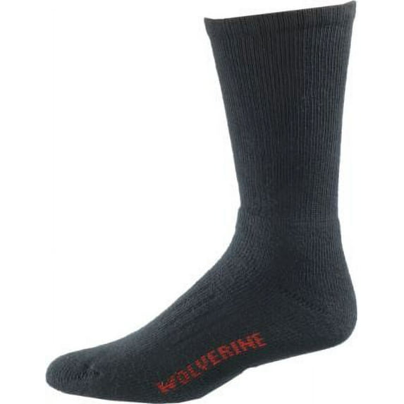 Wolverine 2-pk. Steel Toe Cotton Mid-Calf Sock Men L Black