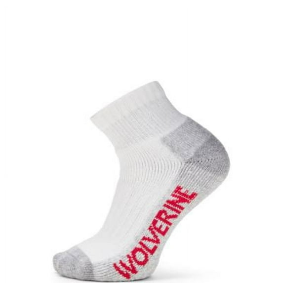 Wolverine 2-pk. Steel Toe Cotton Quarter Sock Men White/Grey