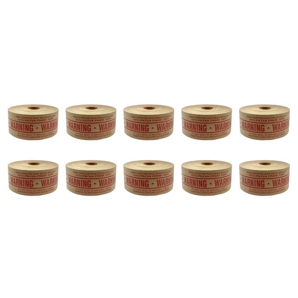 Wolverine 4.0 Kraft Packing Tape, Water Activated, 10 Pack, 2.75 Inch x 450'