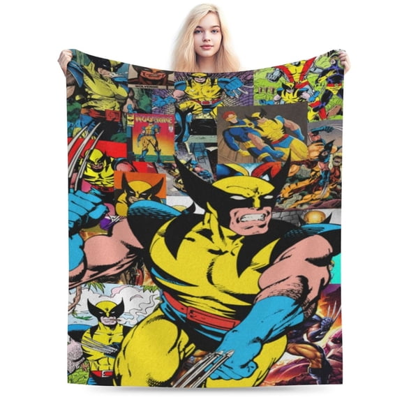 Wolverine Blanket Cozy Warm Flannel Throw Blanket for Living Room Bedroom Bed Sofa Car, All Seasons Fleece Blankets Gifts for Kids Teens Adults 40"X30"