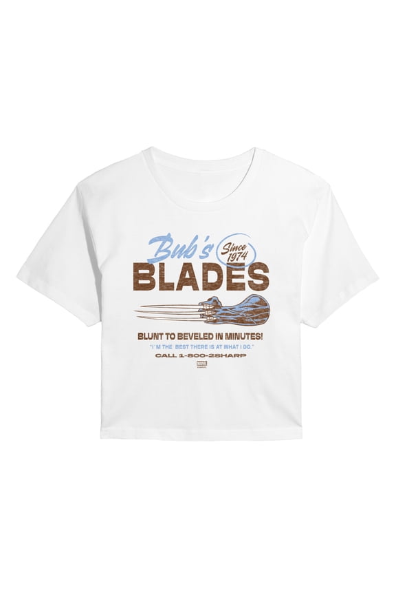 - Bub's Blades Business - Juniors Cropped Graphic T-Shirt