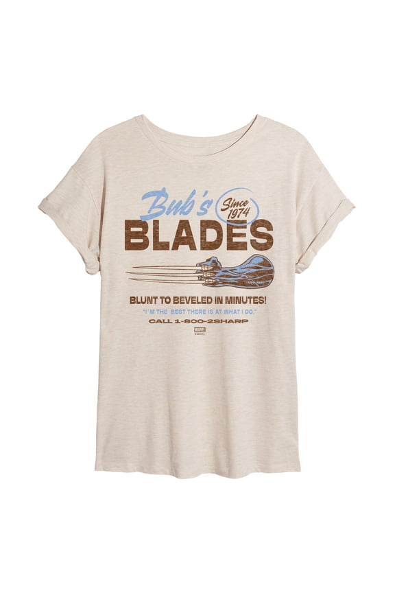 - Bub's Blades Business - Juniors Oversized Graphic T-Shirt
