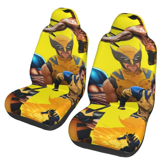 Wolverine Car Seat Covers Set 2Pcs, Front Seat Covers for Car Truck Sedan SUV Auto, Universal Fit Vehicle Enterior Bucket Seat Protector Car Accessories