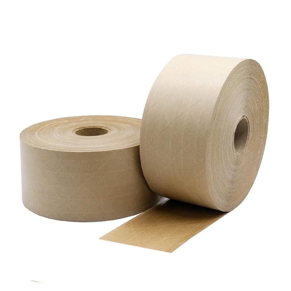 PSBM Kraft Paper Packing Tape, 6 Rolls, 2.75" x 500 Feet, 5.5 Mil, Strong Tear-Resistant Adhesive, Idea for Shipping
