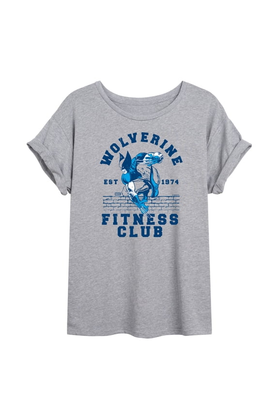 - Fitness Club - Juniors Oversized Graphic T-Shirt