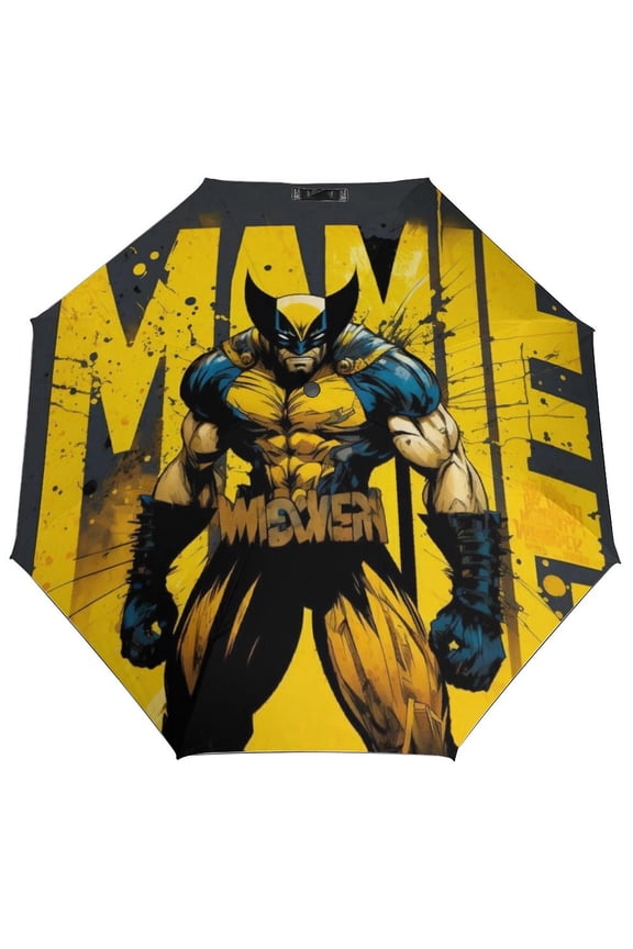 Wolverine Inverted Umbrella,Large Windproof Umbrellas for Rain & Sun,Compact Umbrella Reverse,Umbrella for Women Men,Travel Folding Umbrella with Cover Bag,Gifts for Men