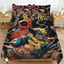 Wolverine Kids 3 Piece Bedding Set, Super Soft Printed Comforter Cover Sets with 1 Duvet Cover and 2 Pillowcase, Bedroom Decor Gifts for Boys Girls Teens Adult 86"x70"