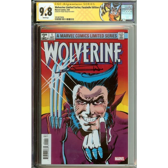 Wolverine Limited Series #1 CGC 9.8 Facsimile Edition Signed Frank Miller