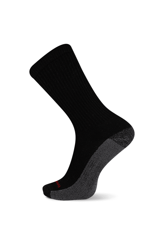 Men's Cotton Comfort Crew 6 Pair Pack, Black,