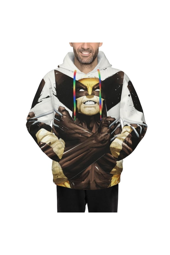 Wolverine Men's Hoodie Novelty Pattern Adult Hooded Sweatshirts Casual Unisex Pullover for Women Youth