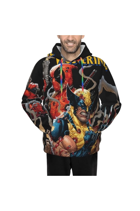 Wolverine Men's Hoodie Novelty Pattern Adult Hooded Sweatshirts Casual Unisex Pullover for Women Youth