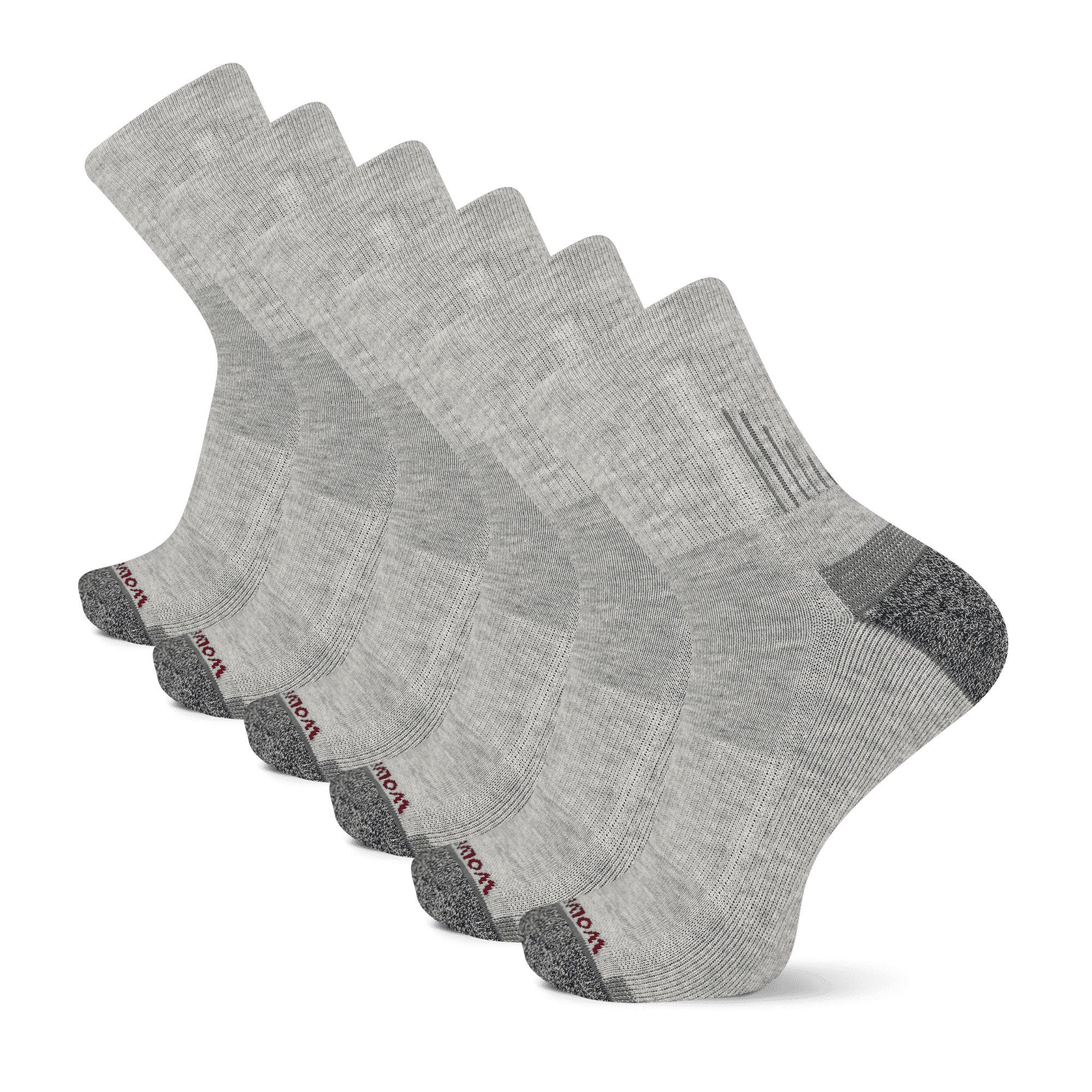Wolverine Men's Performance Cushioned Work Ankle Socks - 6 Pairs - Breathable Mesh & Moisture Wicking