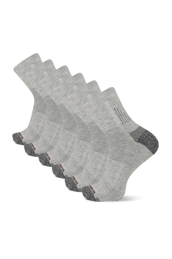 Men's Performance Cushioned Work Ankle Socks - 6 Pairs - Breathable Mesh & Moisture Wicking