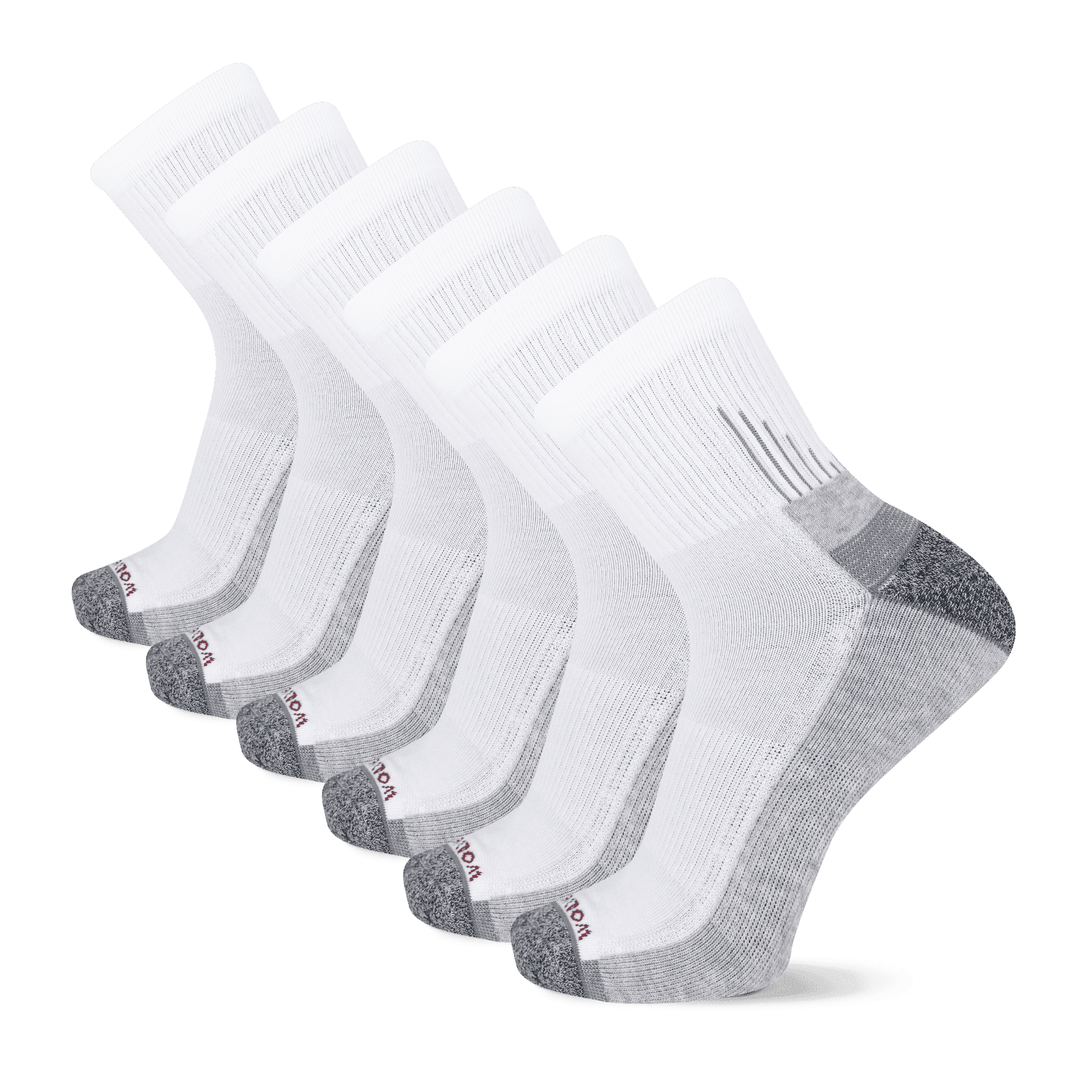 Wolverine Men's Performance Cushioned Work Ankle Socks - 6 Pairs - Breathable Mesh & Moisture Wicking