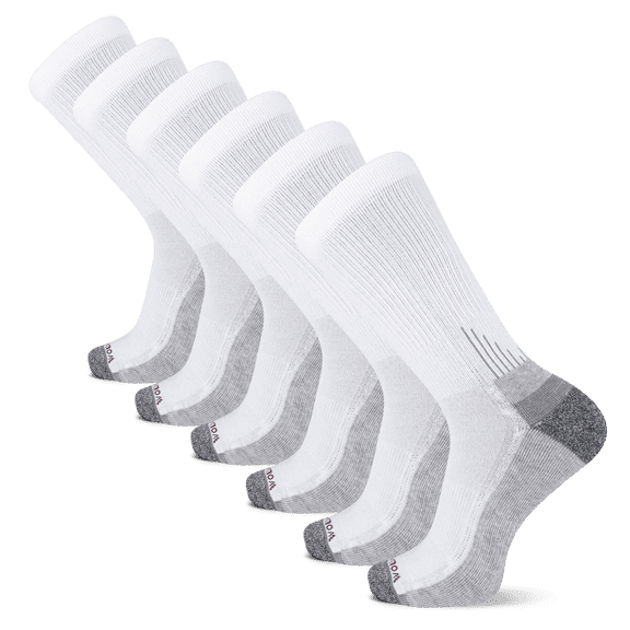 Wolverine Men's Performance Cushioned Work Crew Socks - 6 Pairs - Breathable Mesh & Moisture Wicking