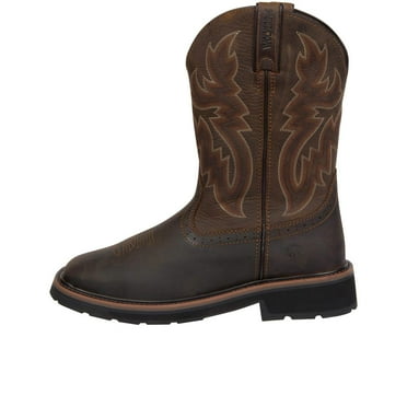 Wolverine Men's Rancher Wellington Work Boot Broad Square Toe Dark Brown 12 EE  US