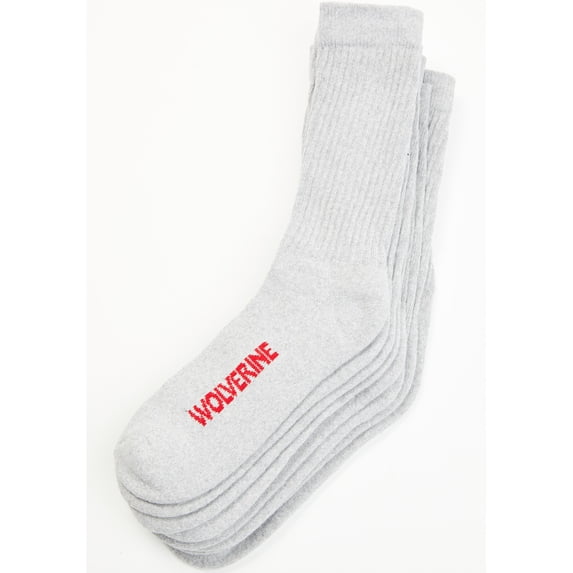 Wolverine Men's Cotton Boot Crew Sock, 4 Pair Pack, Gray,