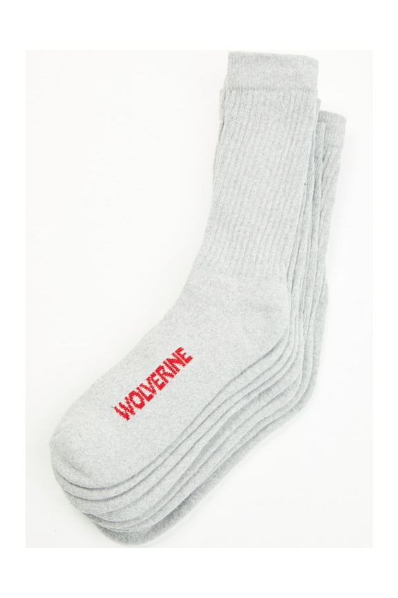 Men's Solid Crew Socks 4 Pack - WWM40009B4B2001-GY One Size